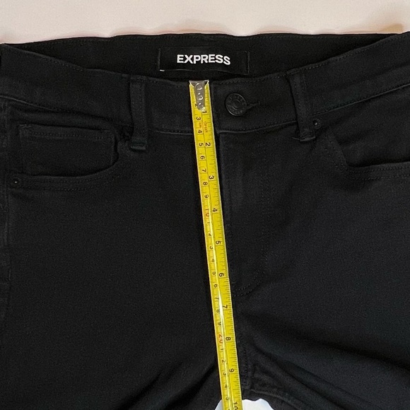 Express Black High Waisted/Rise Rip Knee Women Stretch Leggings Jeans Size 0/25 - Picture 11 of 11